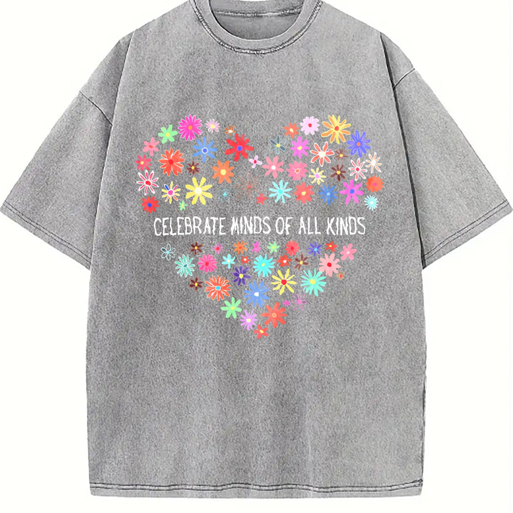 Celebrate Minds Of All Kinds Vintage Washed T-Shirt product image 5
