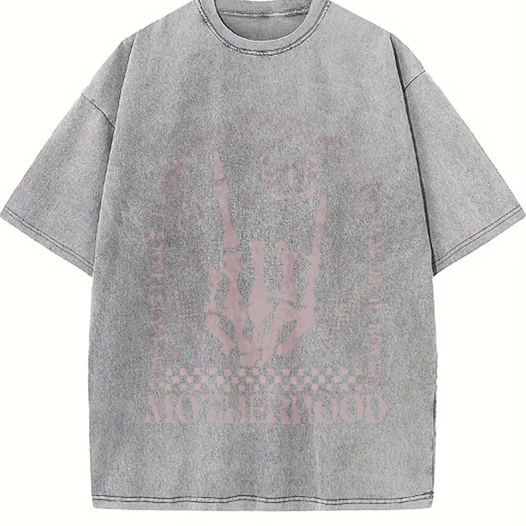 Motherhood Rock Skeleton Vintage Washed T-Shirt product image 5