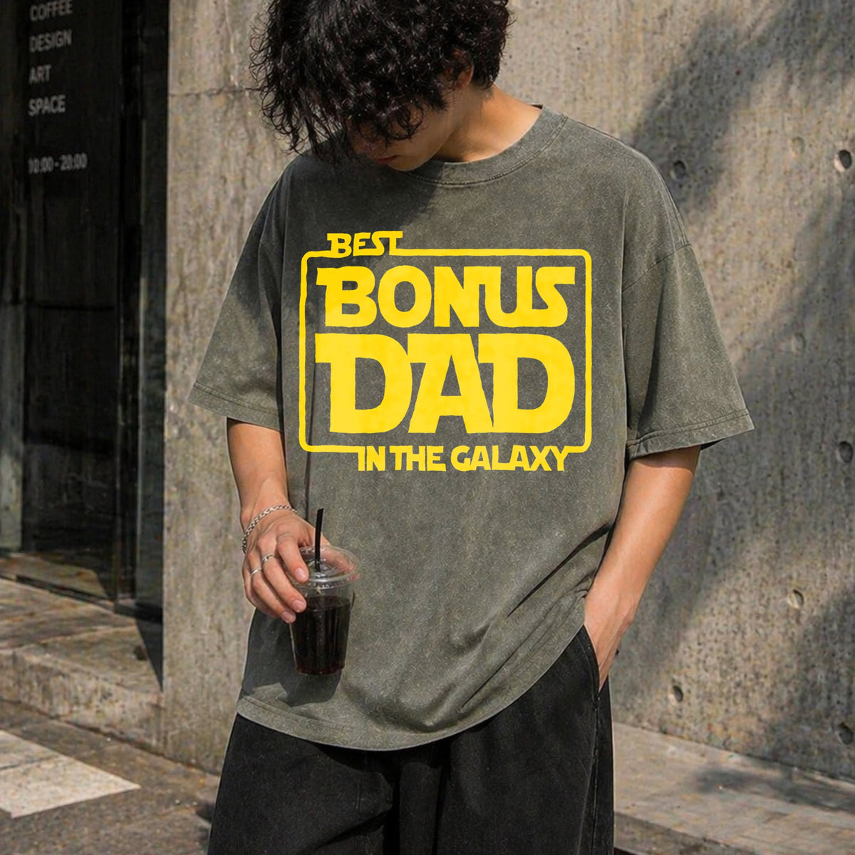 Best Bonus Dad In The Galaxy Vintage Washed T-Shirt product image 4