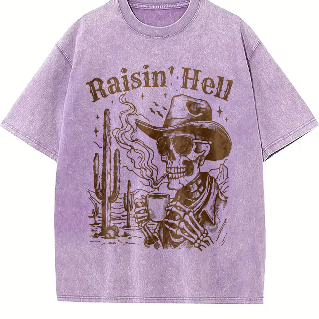 Skeleton Raisin' 90s Vintage Washed T-Shirt product image 6