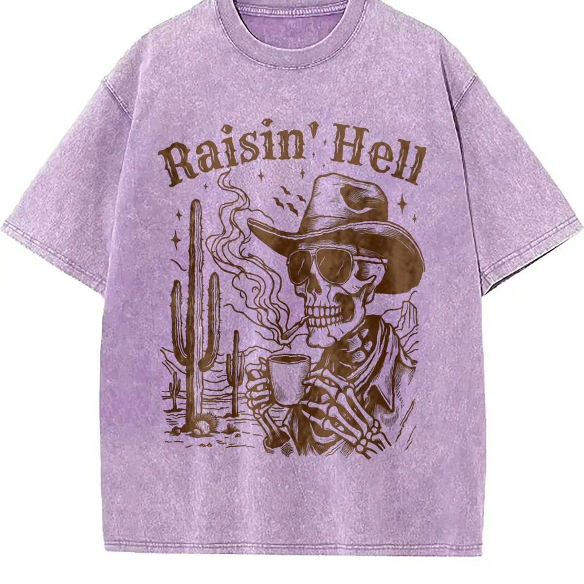 Skeleton Raisin' 90s Vintage Washed T-Shirt product image 6