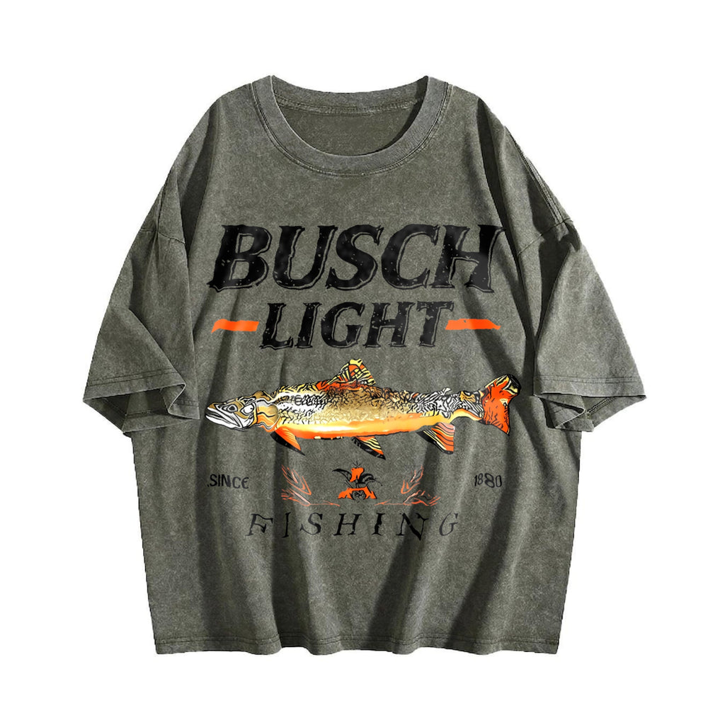Busch Light Trout Fishing Vintage Washed T-Shirt product image 4