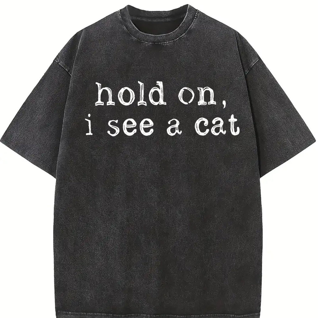 Hold On I See A Cat Vintage Washed T-Shirt product image 2