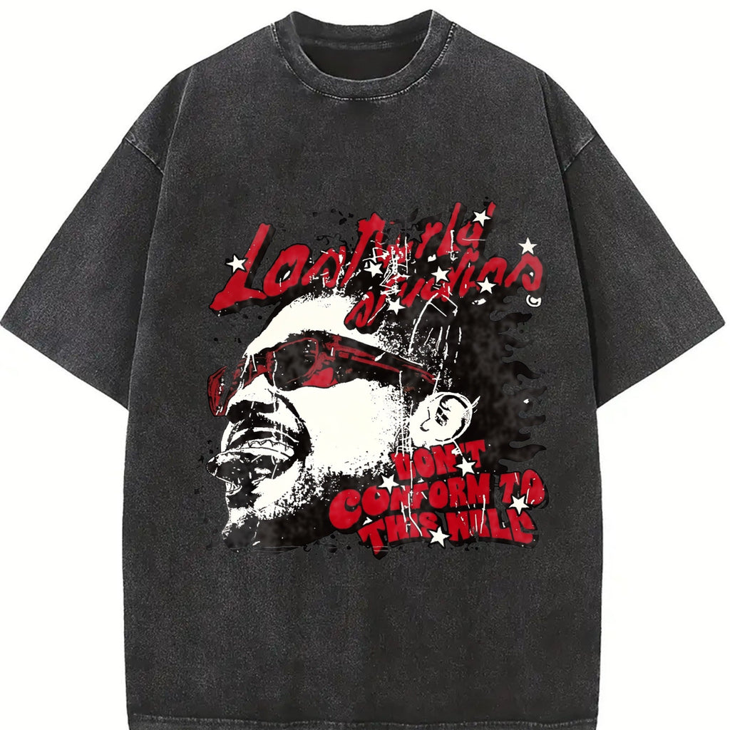 Grunge Hip Hop Man Portrait Muscle Vintage Washed T-Shirt product image 2