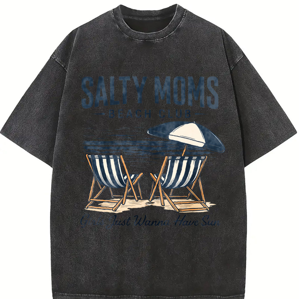 Salty Moms Beach Club Vintage Washed T-Shirt product image 2