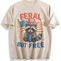 Feral But Free Raccoon 4th Of July 90s Vintage Washed product image 1