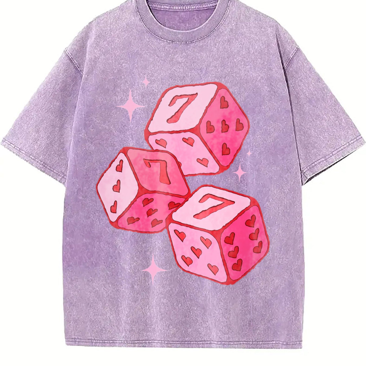 Pink Lucky 7 Dice Vintage Washed T-Shirt product image 6