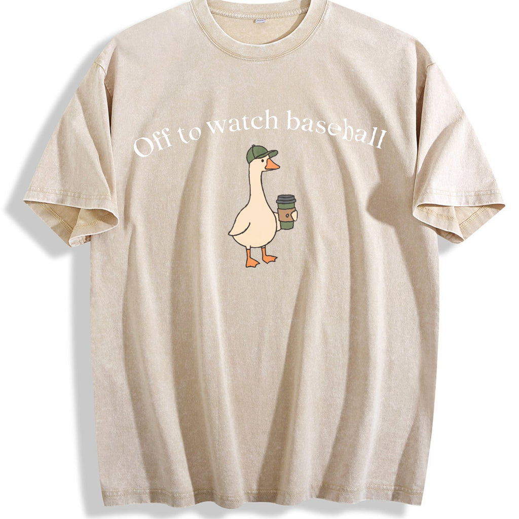 Funny Baseball Mom Goose Vintage Washed T-Shirt product image 1