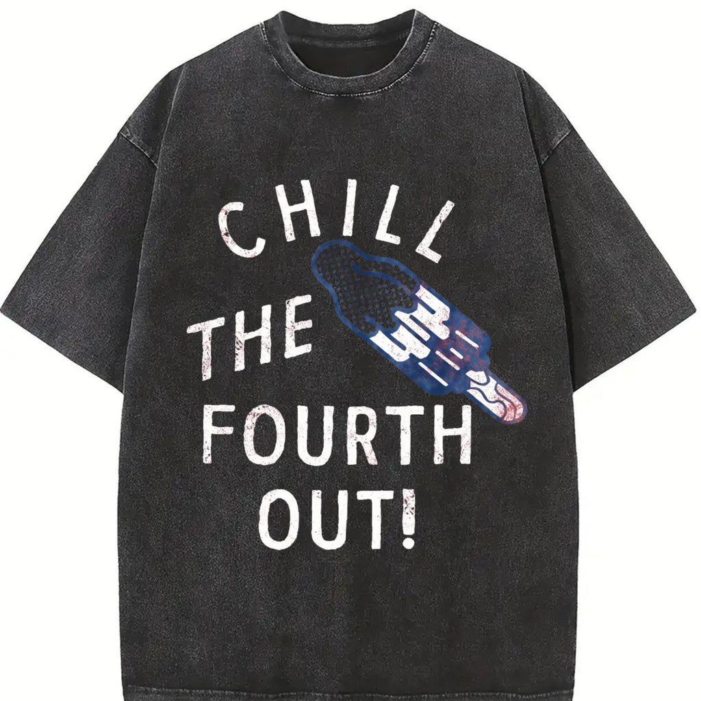 Chill The Fourth Out Funny Of July Popsicle Joke Vintage product image 2