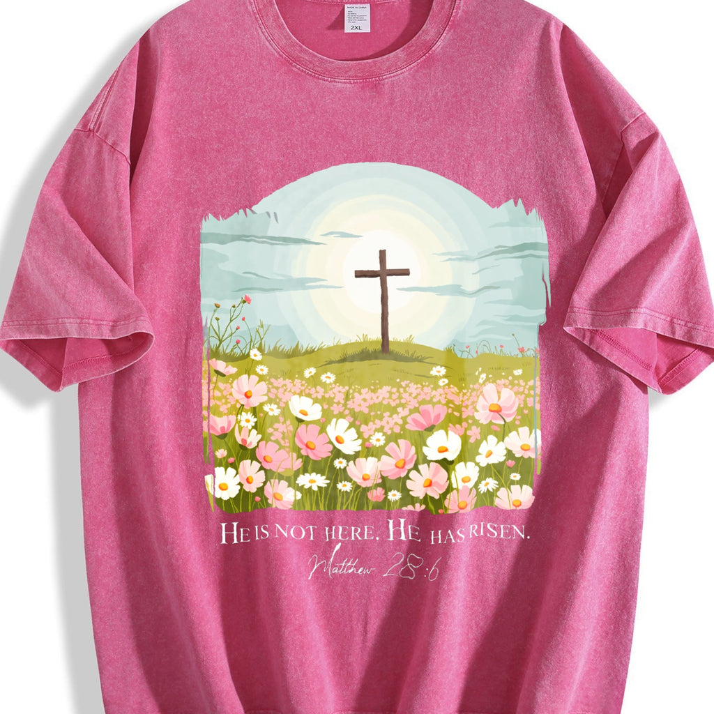 Christian Easter He Is Risen Vintage Washed T-Shirt product image 7