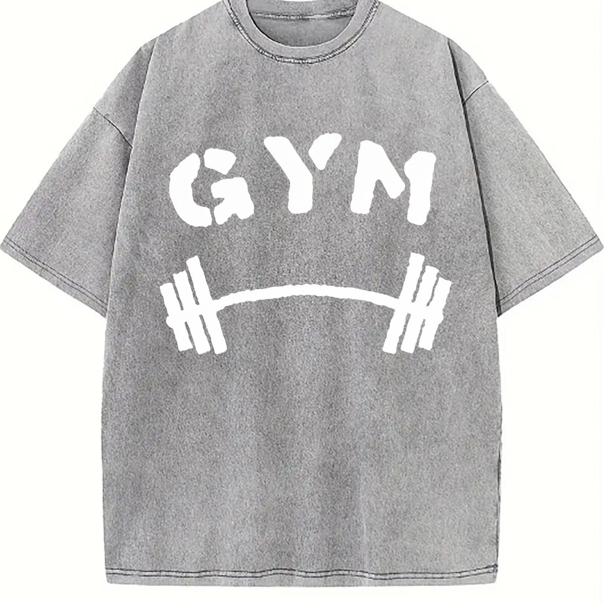 Vibrant Red Gym With Dumbbell Vintage Washed T-Shirt product image 5