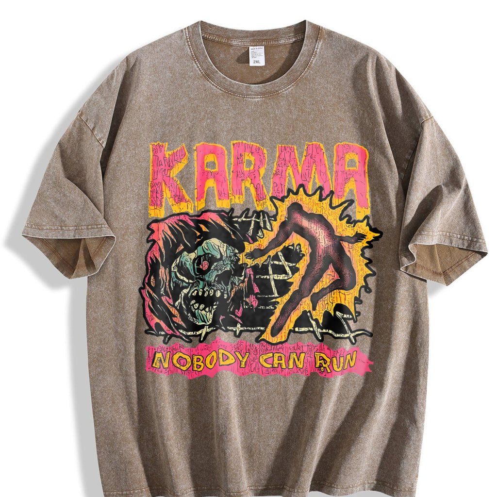 Dark Punk Peripheral High Size Summer Vintage Washed T-Shirt product image 3