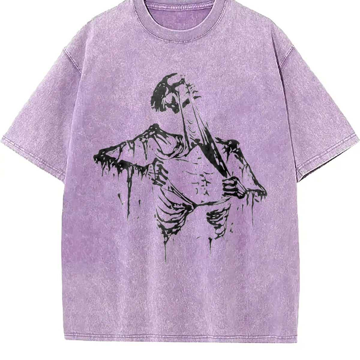 Skeleton Ripping Rip Cage 90s Vintage Washed T-Shirt product image 6