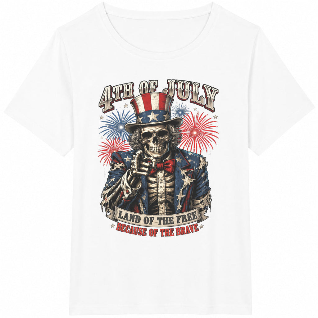 4th Of July Skeleton Cotton T-Shirt product image 2