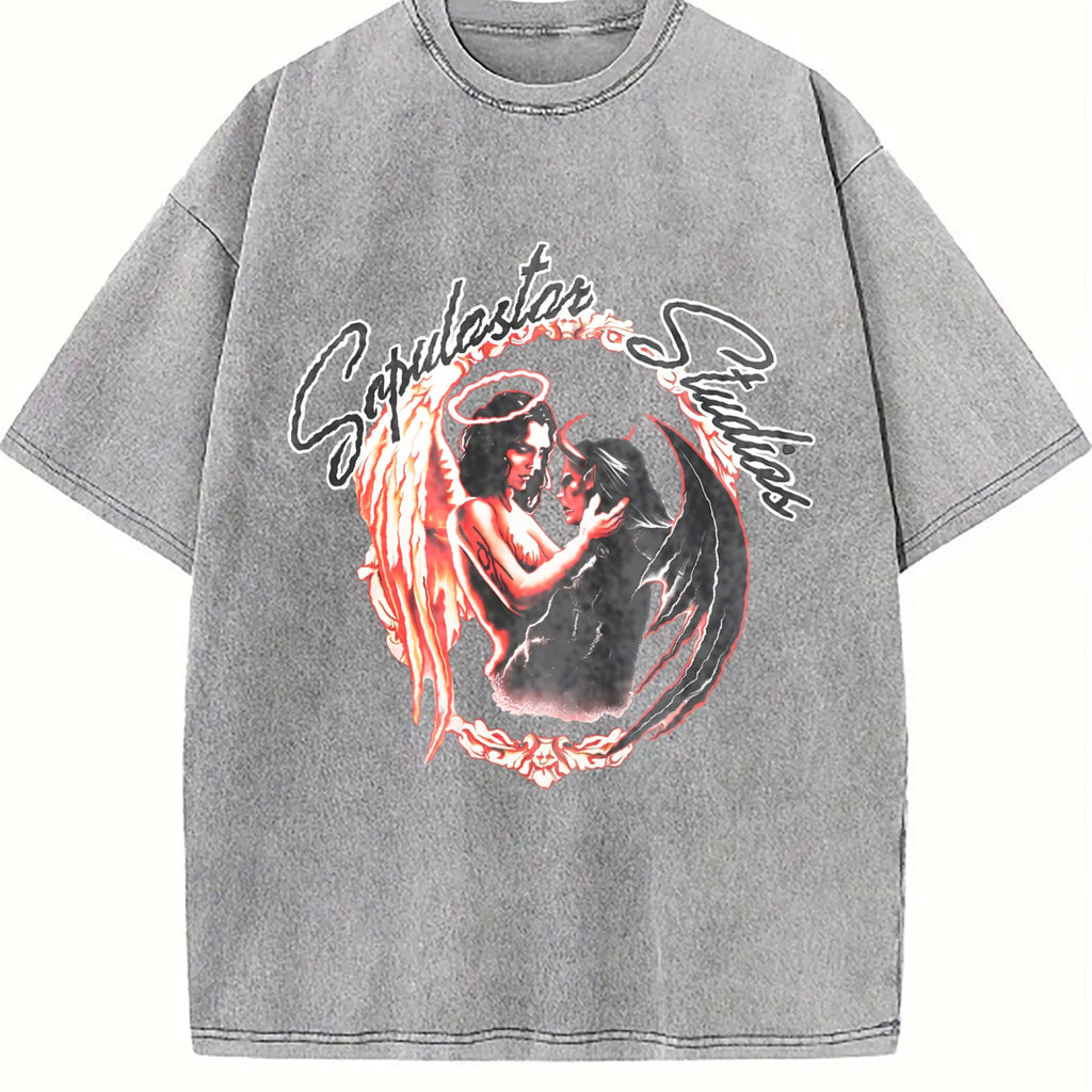 Angel Demon Vintage Washed T-Shirt product image 5