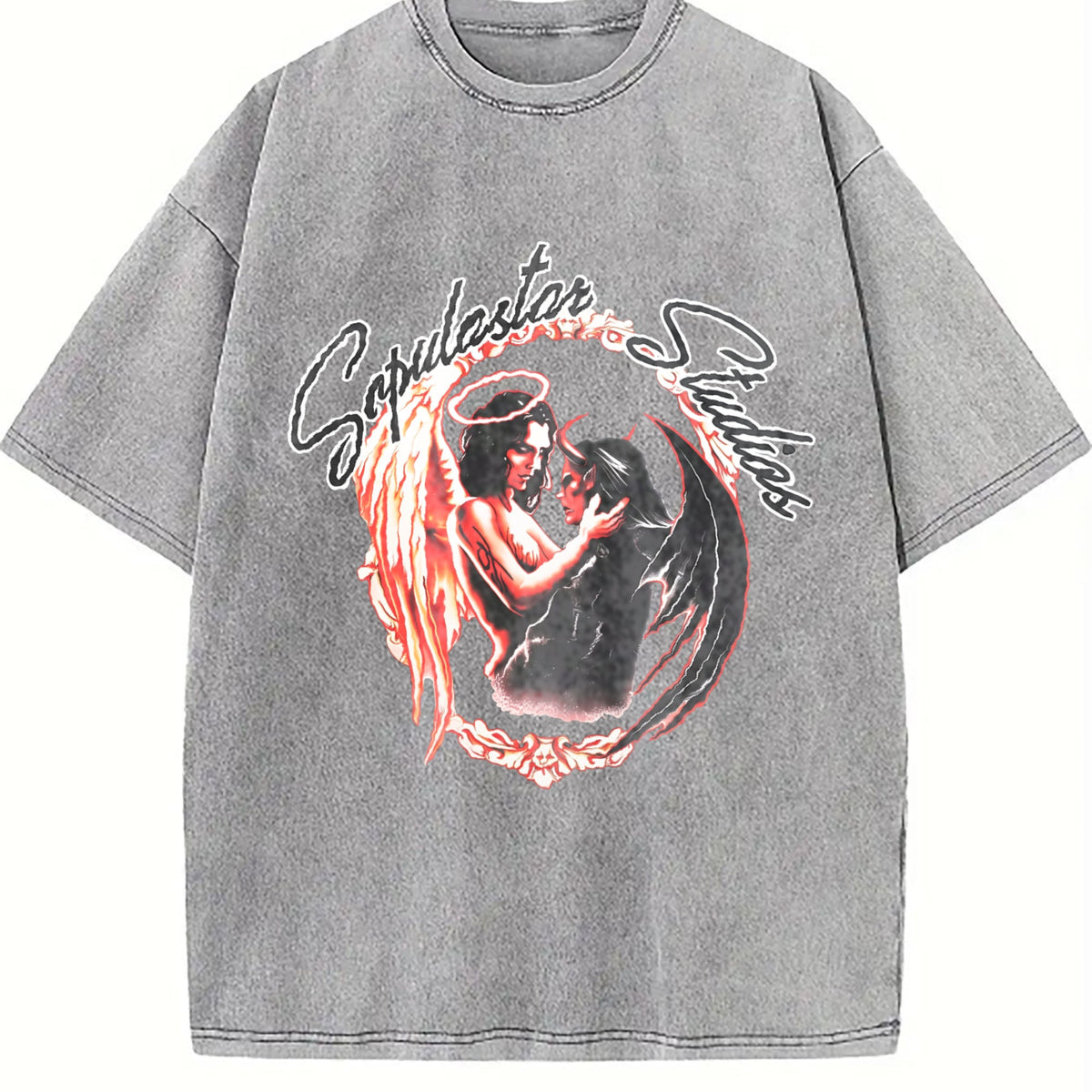 Angel Demon Vintage Washed T-Shirt product image 5