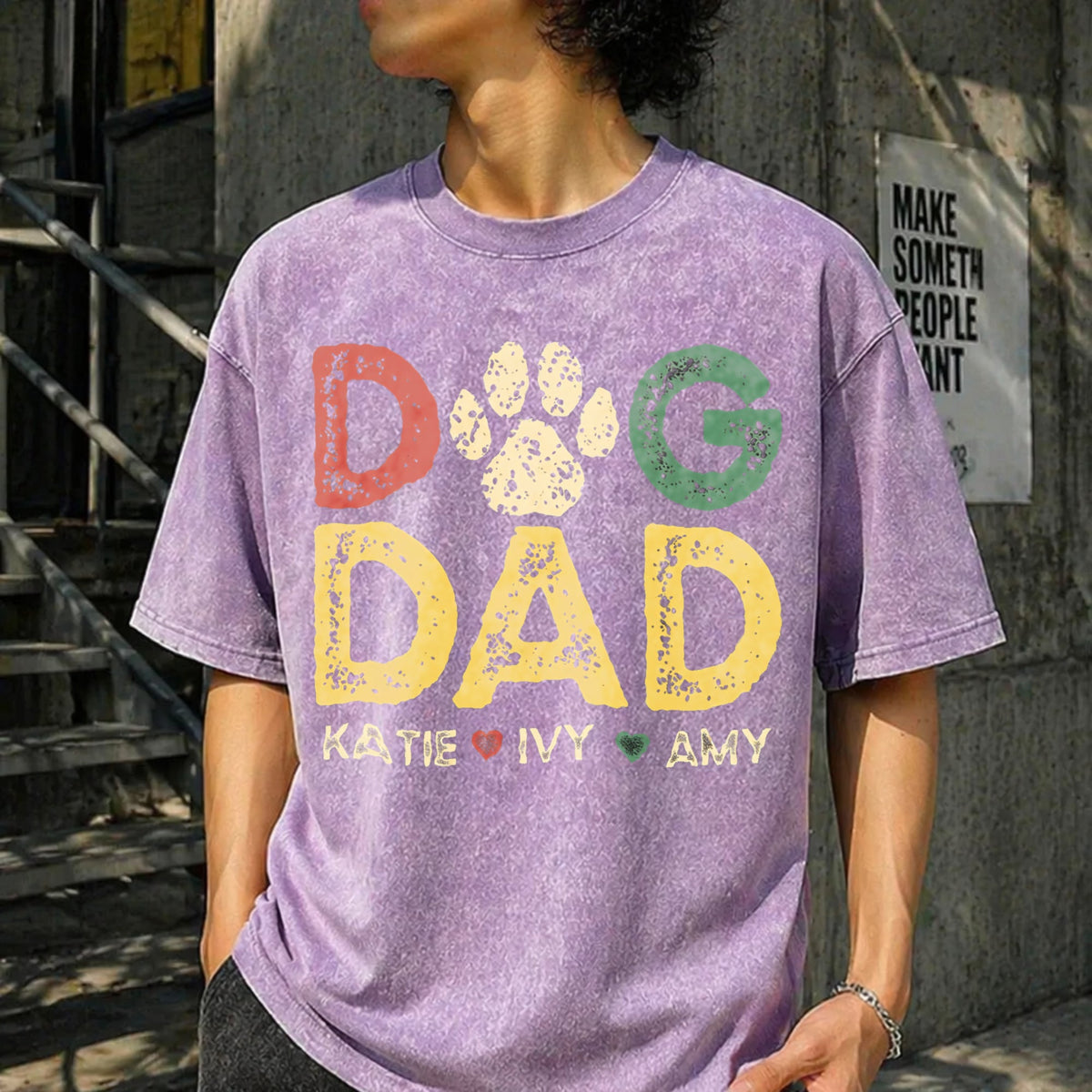 Dog Dad Vintage Washed T-Shirt product image 6