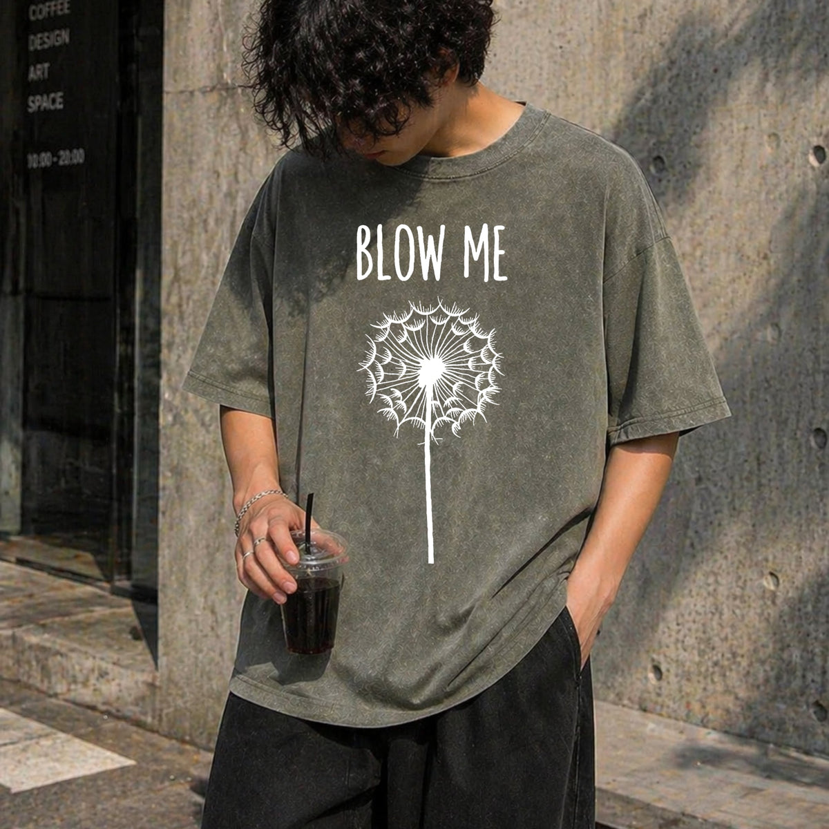 Funny Blow Me Dandelion Flower Puff Quote Vintage Washed product image 11