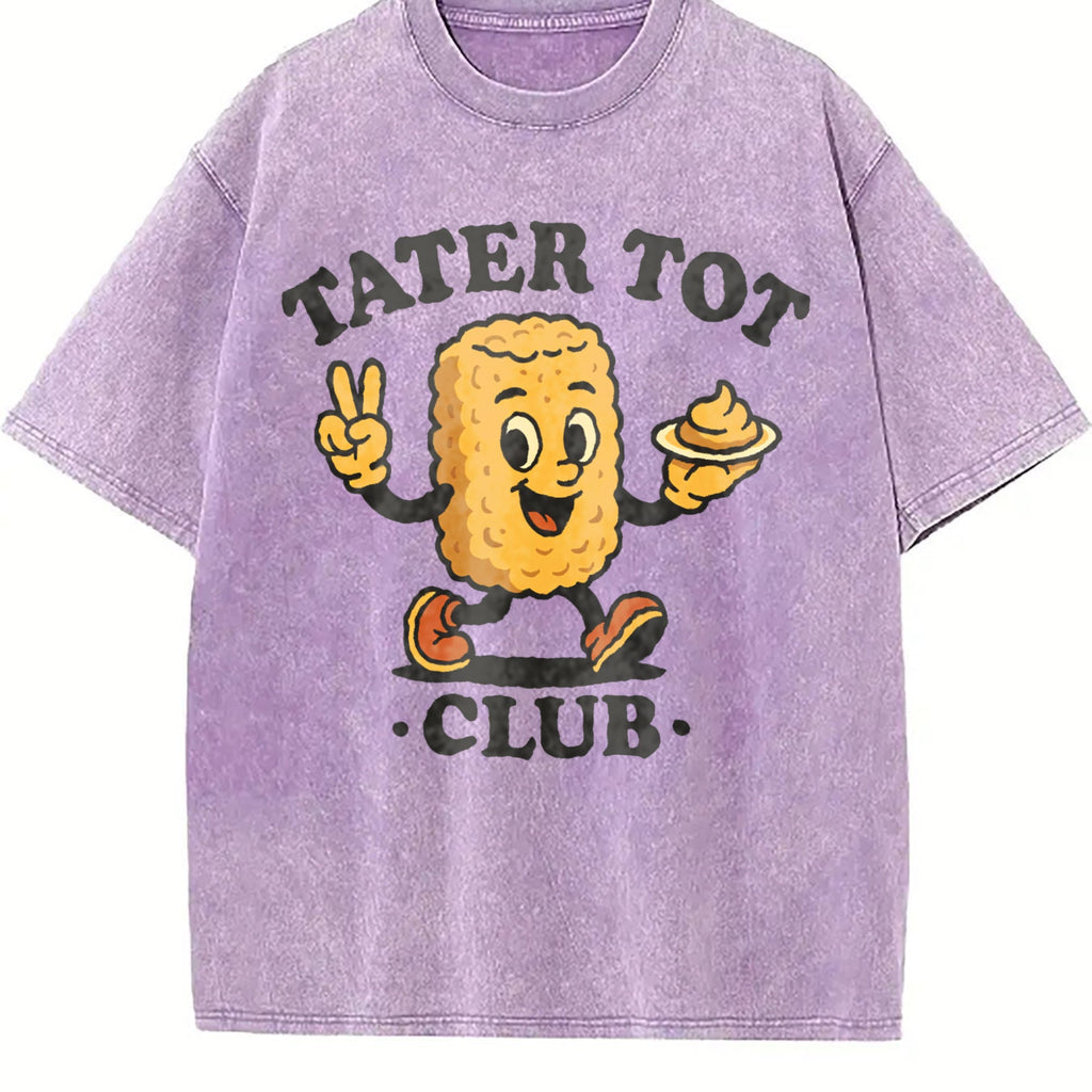 Tater Tot Club For Foodies Vintage Washed T-Shirt product image 6