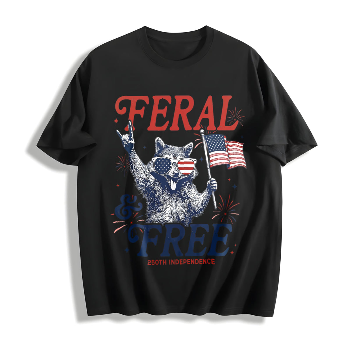 Feral And Free Raccoon Cotton T-Shirt product image 1