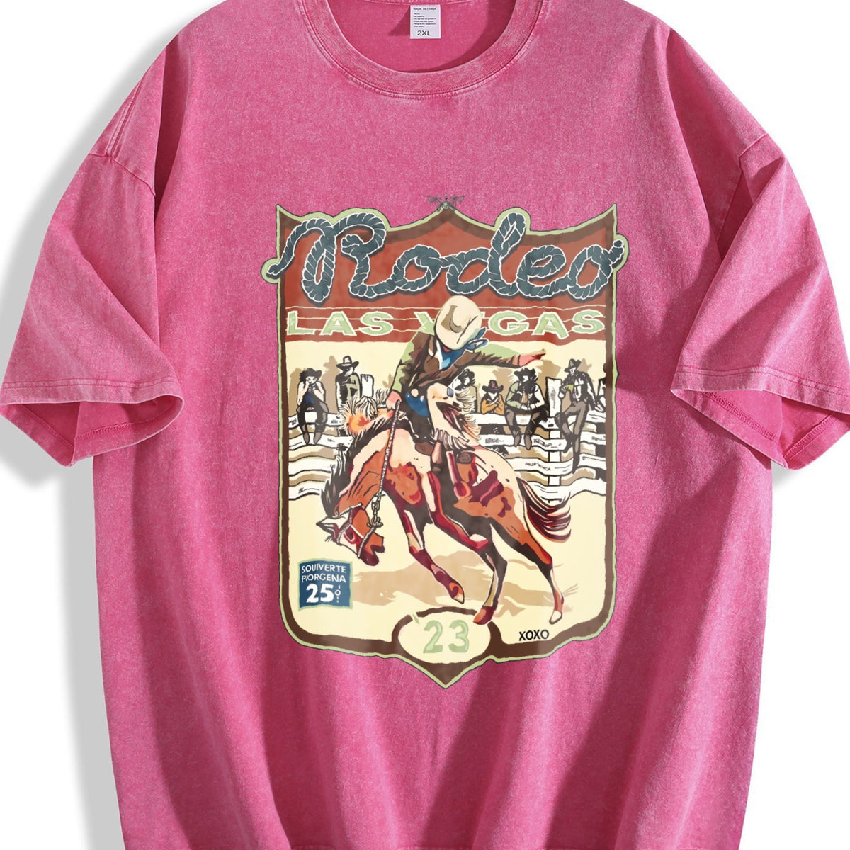 Las Vegas Rodeo Cowboy Vintage Washed T-Shirt product image 7