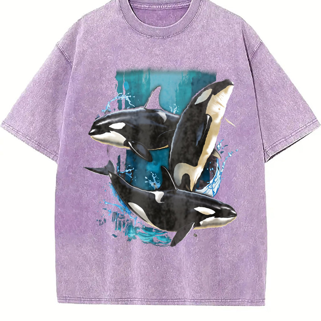 Orca Whale Vintage Washed T-Shirt product image 6