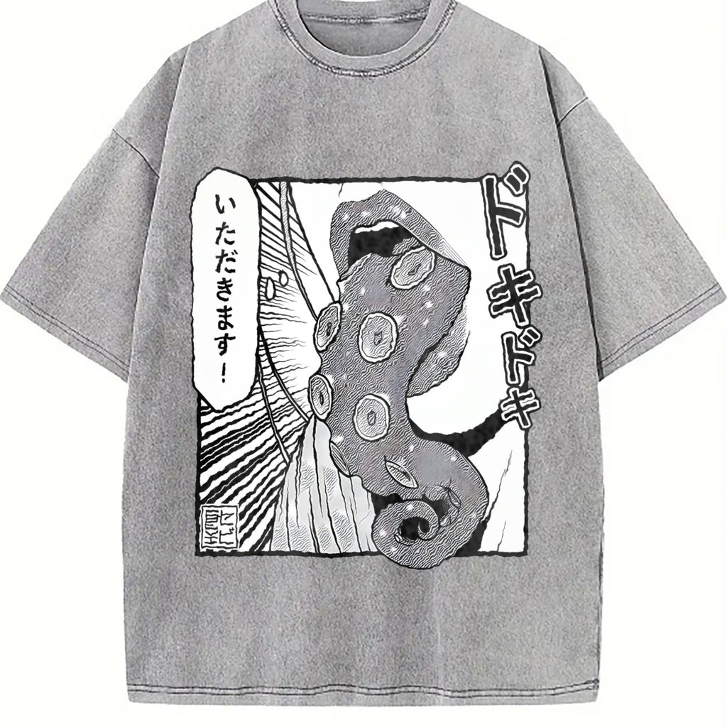 Japanese Anime Tentacle Vintage Washed T-Shirt product image 5