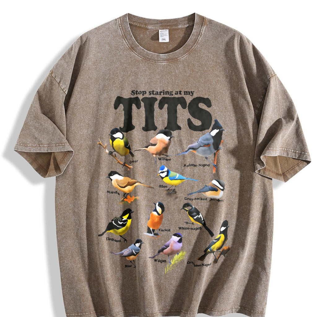 Tit Birds 90s Vintage Washed T-Shirt product image 3