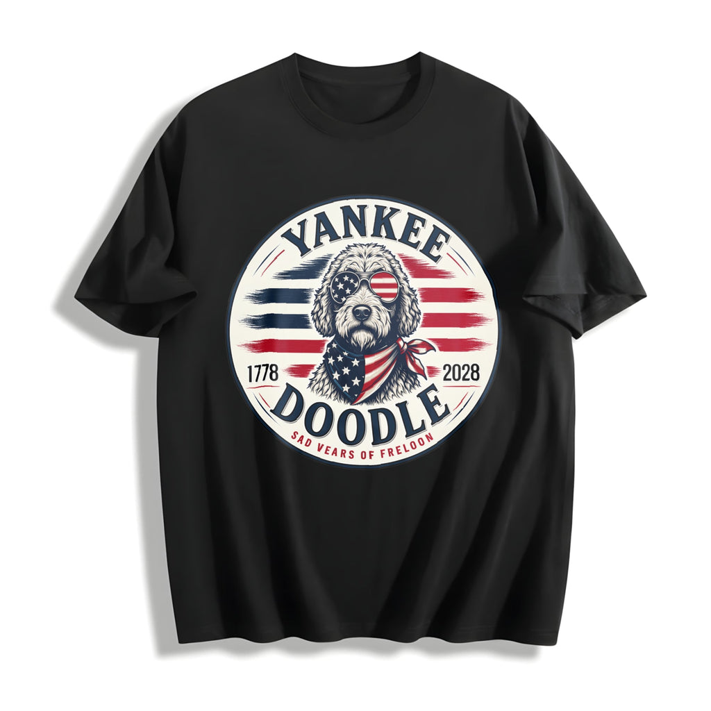 Patriotic Goldendoodle Cotton T-Shirt product image 1