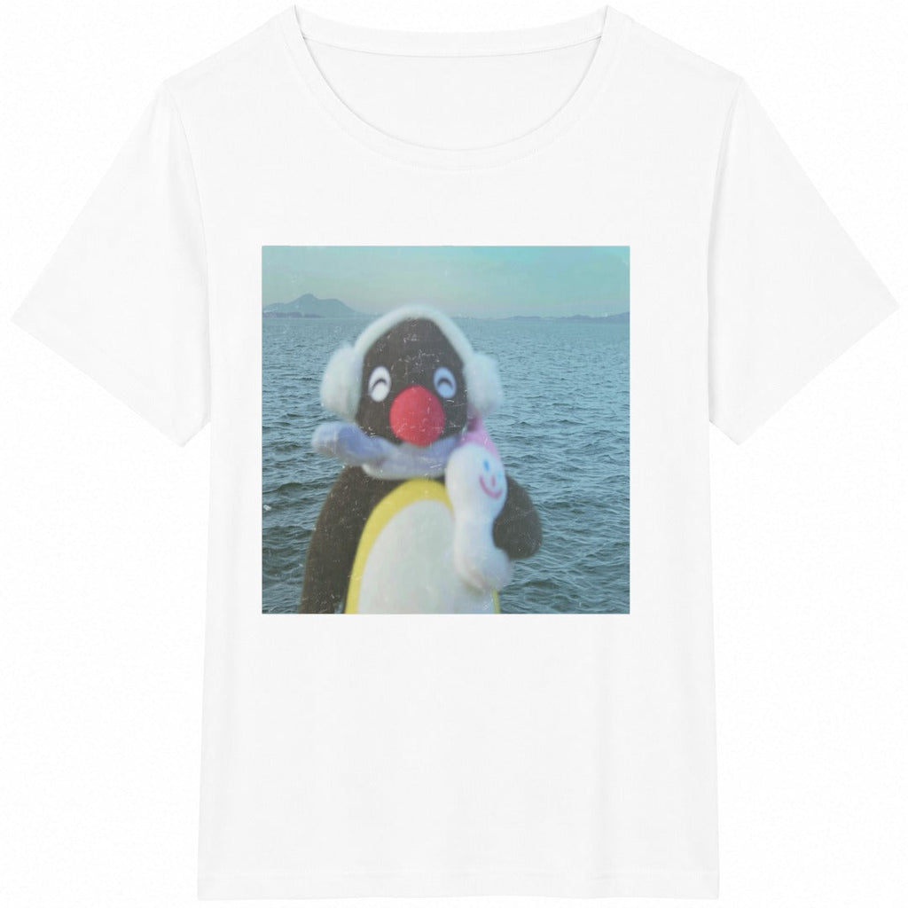 Cute Penguin by the Sea Cotton T-Shirt product image 2