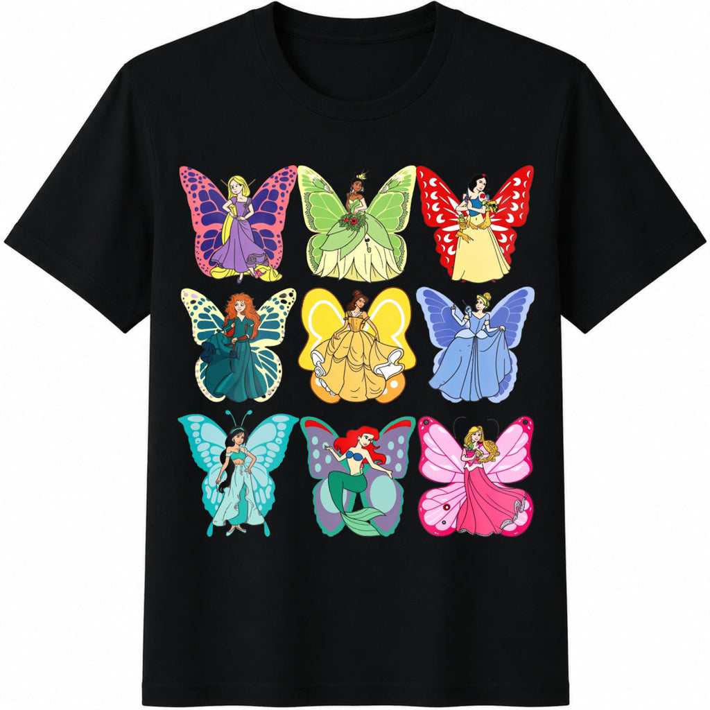 Cute Disney Princess Butterfly Cotton T-Shirt product image 1