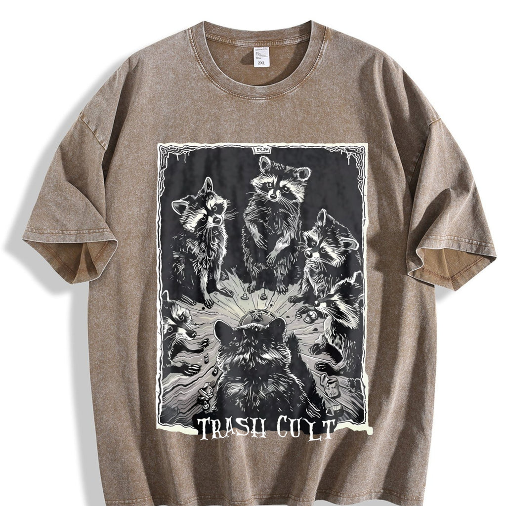 Trash Cult Raccoon Tarot Vintage Washed T-Shirt product image 3