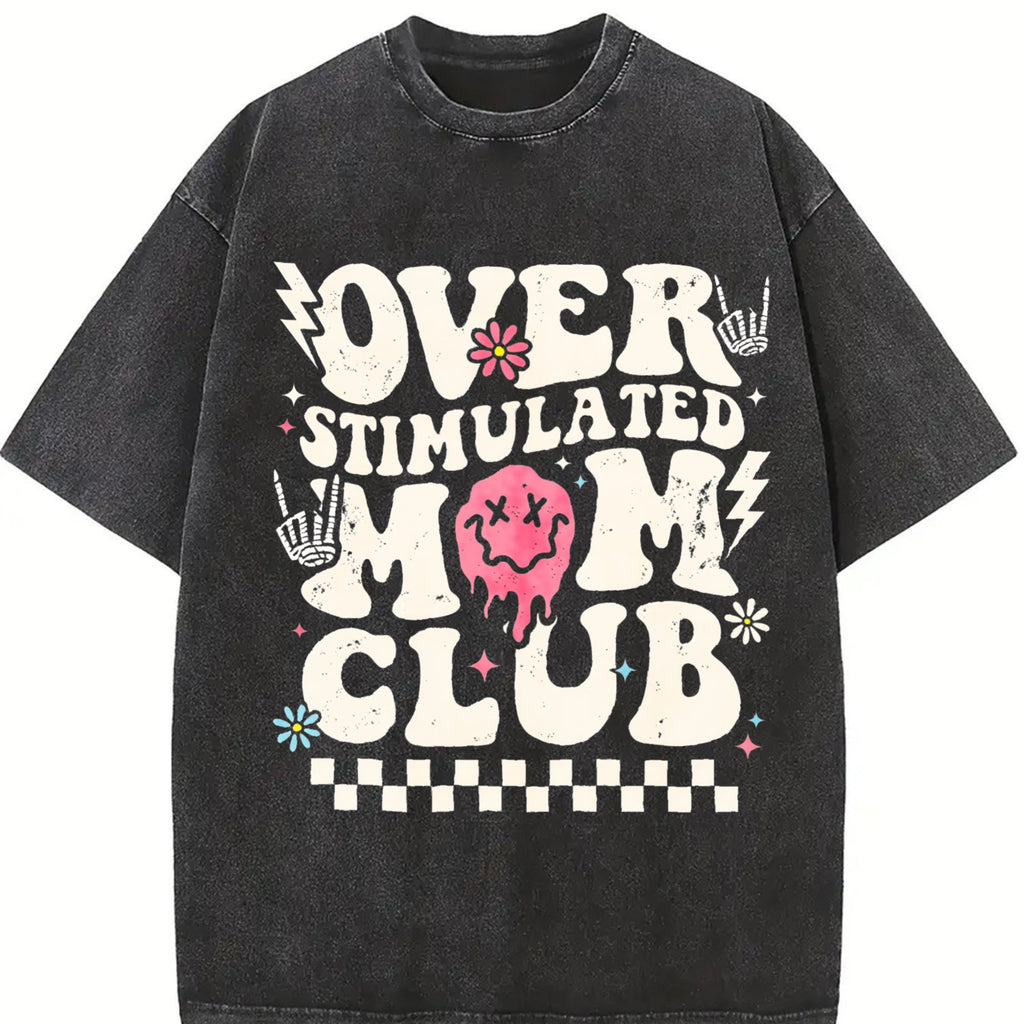 Overstimulated Mom Club Vintage Washed T-Shirt product image 2
