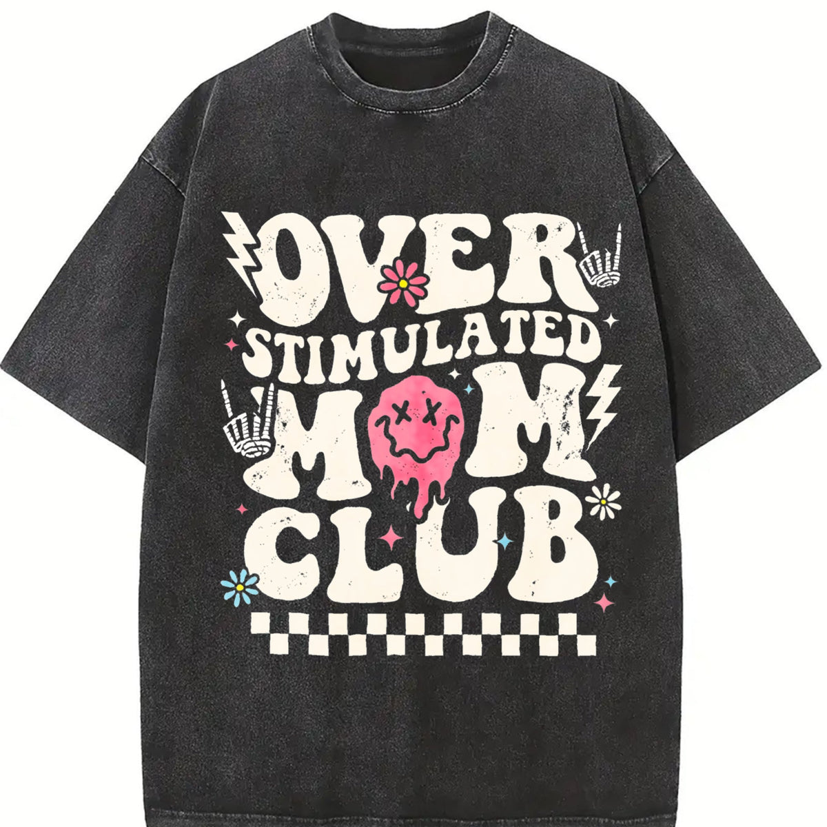 Overstimulated Mom Club Vintage Washed T-Shirt product image 2