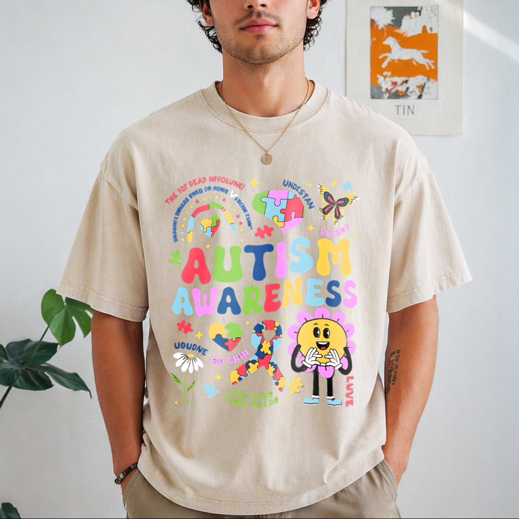 Autism Awareness Vintage Washed T-Shirt product image 8