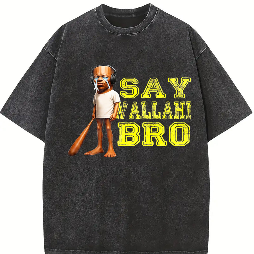 100 Funny Tung Speed Brainrot Say Wallahi Bro Meme Vintage product image 2