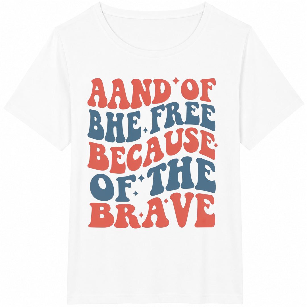 Land Of The Free Because Of Brave Cotton T-Shirt product image 2