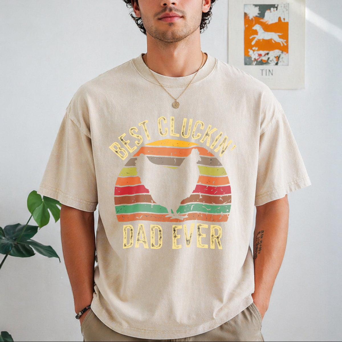 Best Cluckin Dad Ever Vintage Washed T-Shirt product image 1