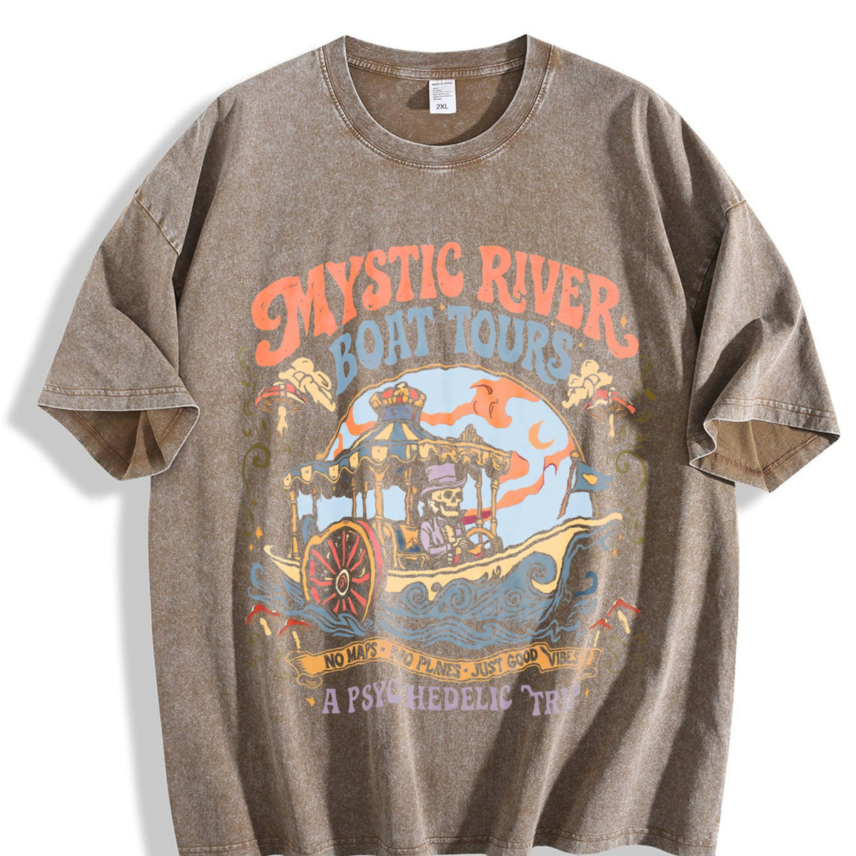 Mystic River Boat Tours Psychedelic Vintage Washed T-Shirt product image 3