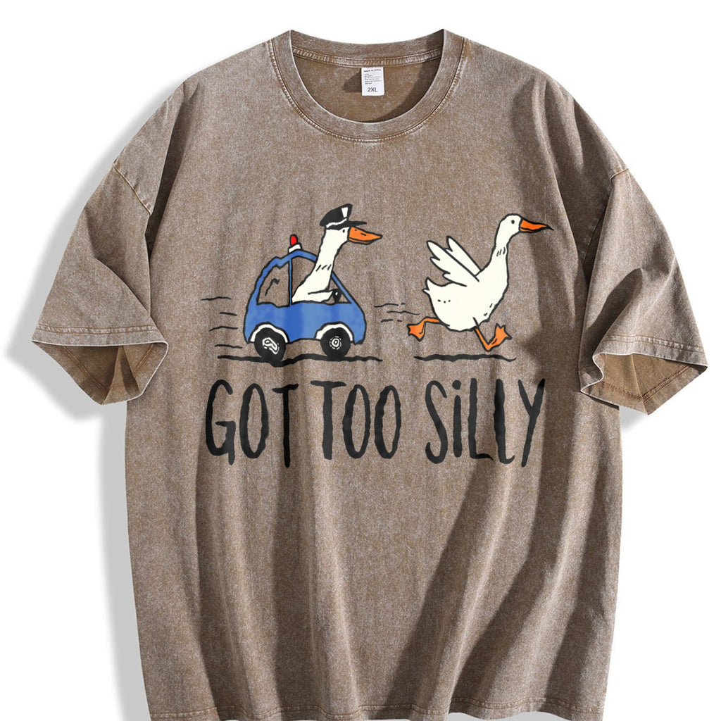 Silly Goose Funny 90s Vintage Washed T-Shirt product image 3