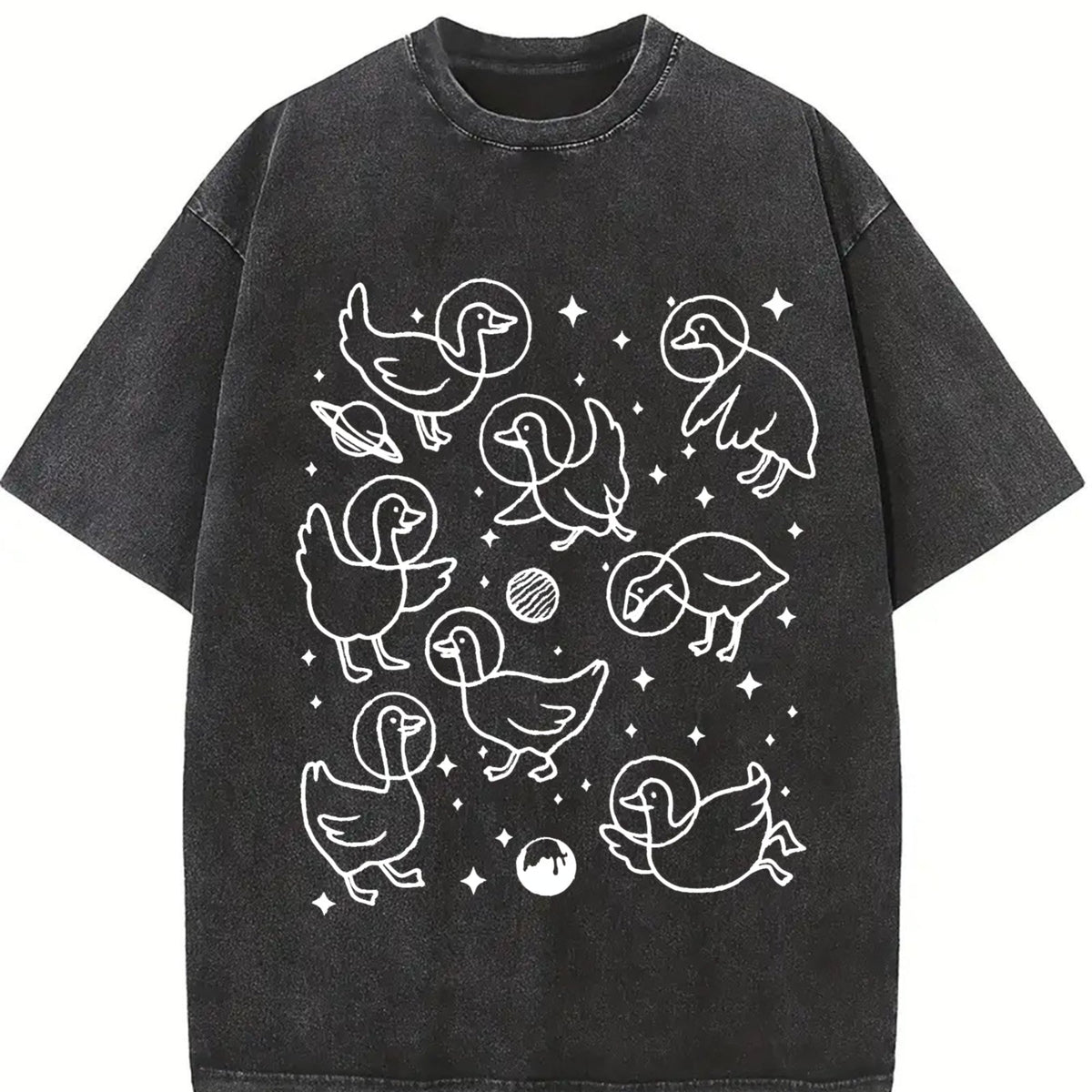 Geese In Space 90s Vintage Washed T-Shirt product image 2