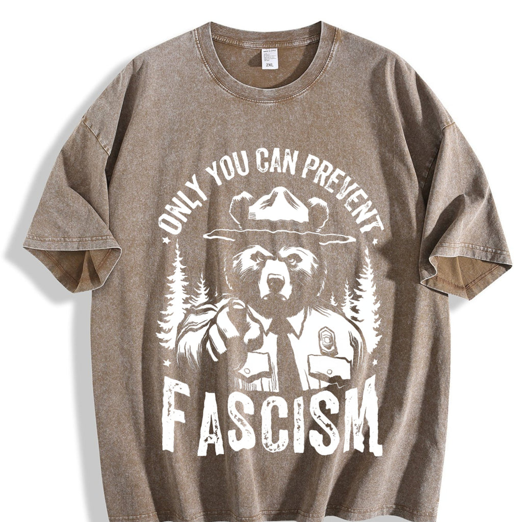 Only You Can Prevent Fascism Raccoon Vintage Washed T-Shirt product image 3
