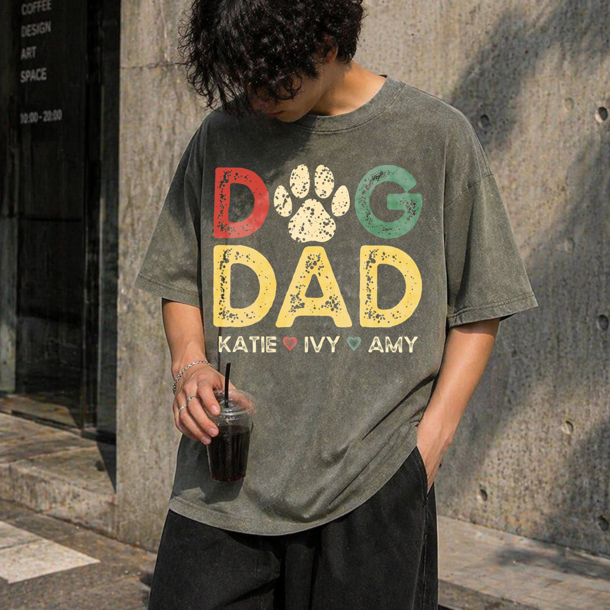 Dog Dad Vintage Washed T-Shirt product image 4