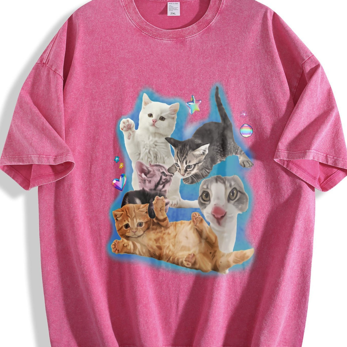 Y2K Silly Cat Vintage Washed T-Shirt product image 7