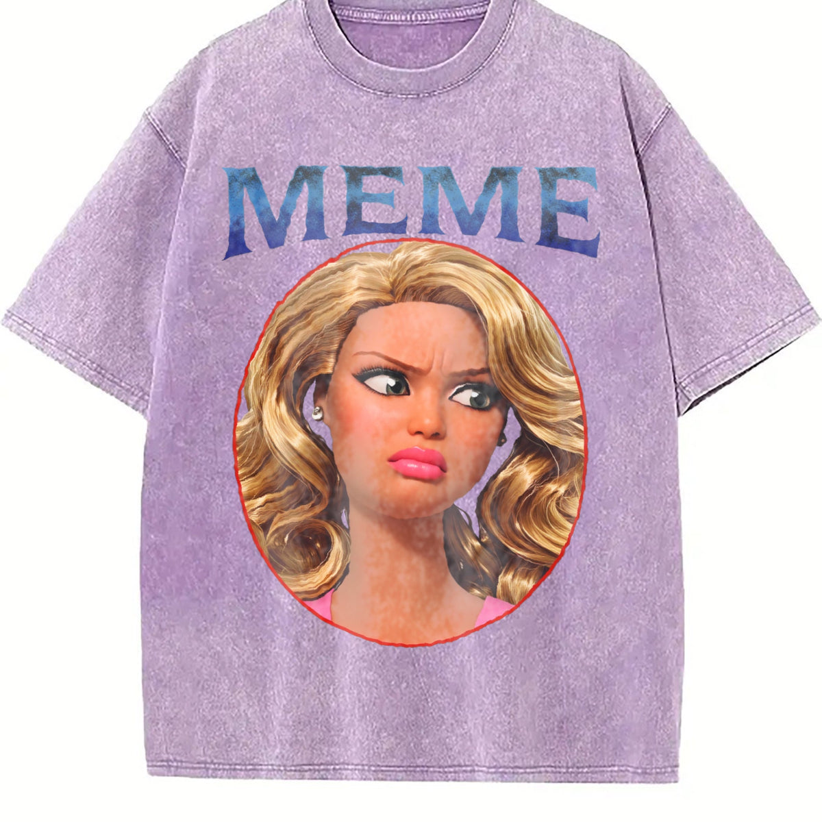 Sassy Doll Meme Portrait Vintage Washed T-Shirt product image 6