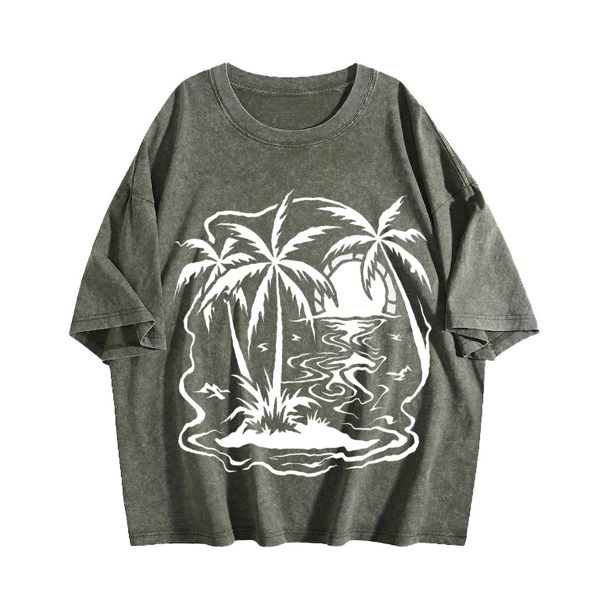 Tropical Palm Trees Vintage Washed T-Shirt product image 4