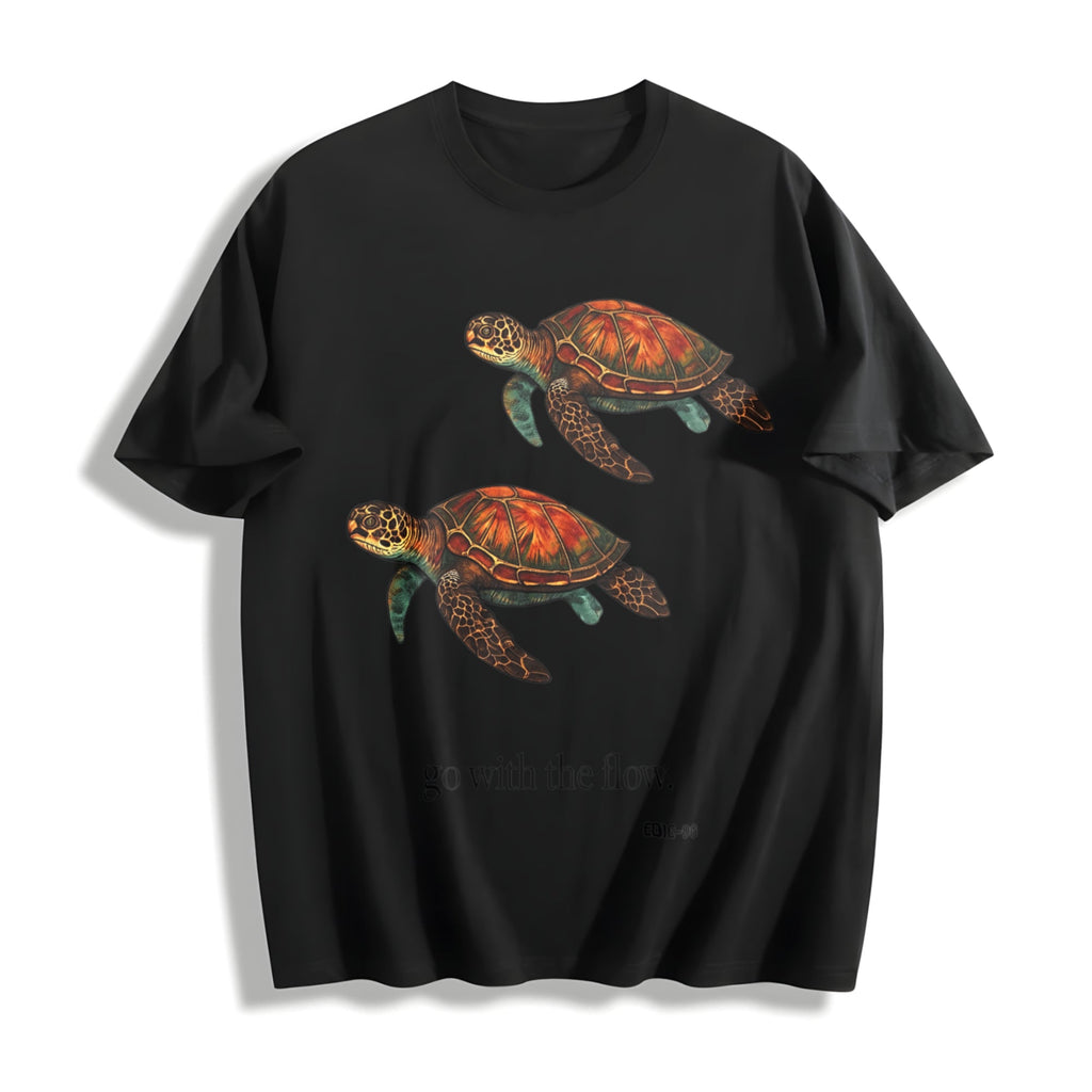 Go With The Flow Turtle Cotton T-Shirt product image 1