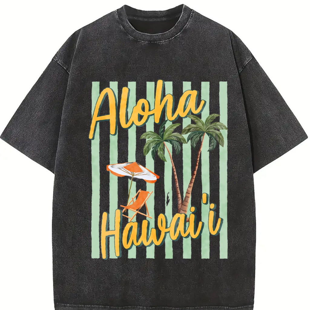 Aloha Hawaii Tropical Beach Summer Vacation Vintage Washed product image 2