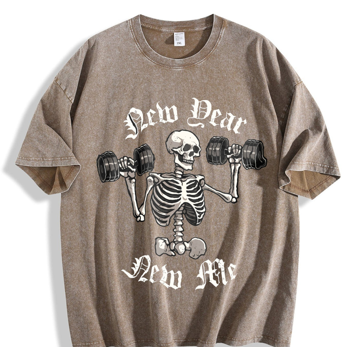 Skull Dumbbell Vintage Washed T-Shirt product image 3