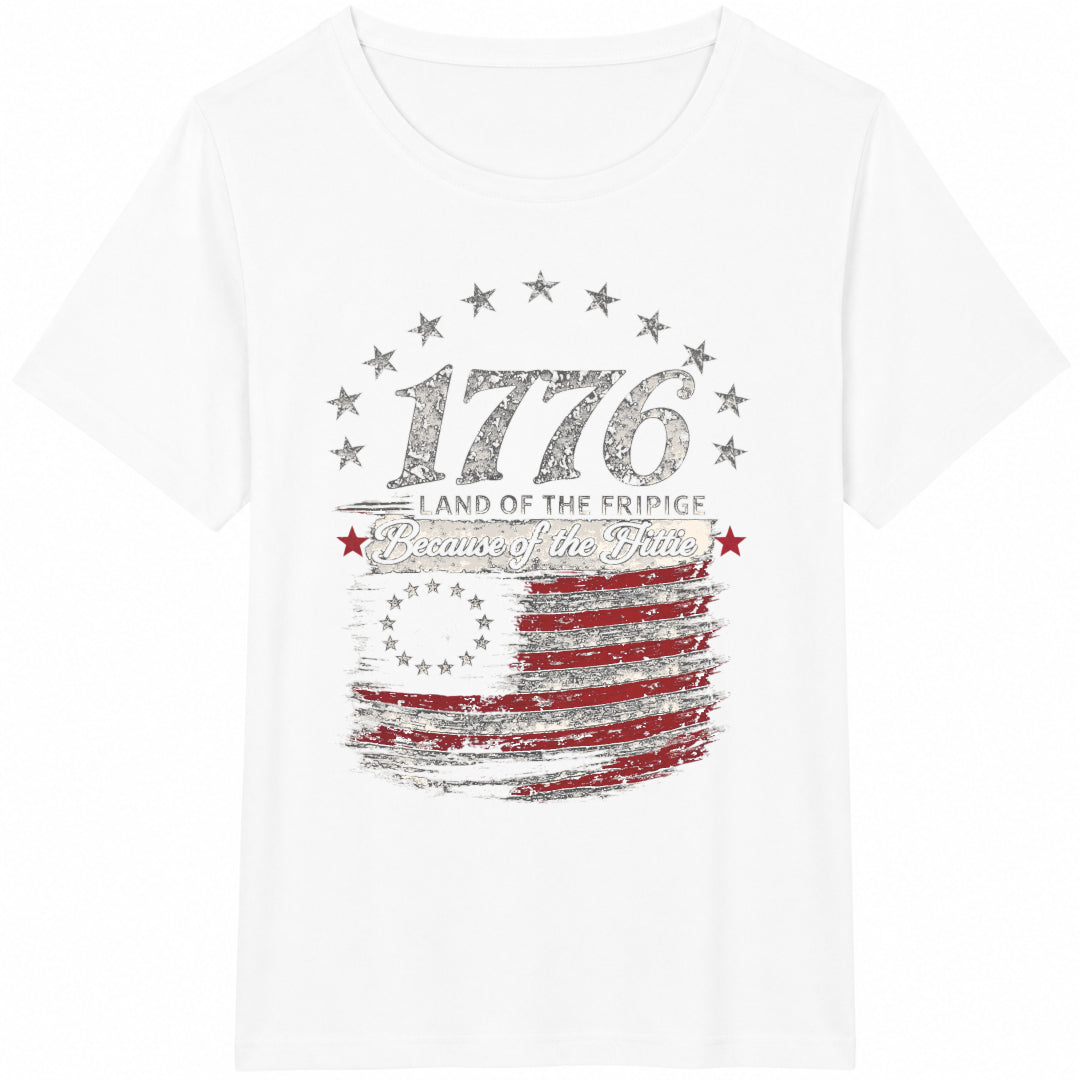 1776 Land Of The Free Because Of Brave Cotton T-Shirt product image 2